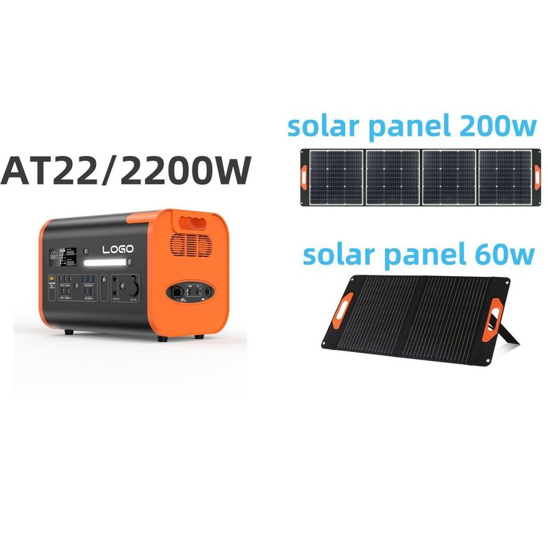 AT22 2024 इलेक्ट्रिक वाहन चार्जिंग के लिए पोर्टेबल 2200W2048wh लिथियम बैटरी पावर स्टेशन