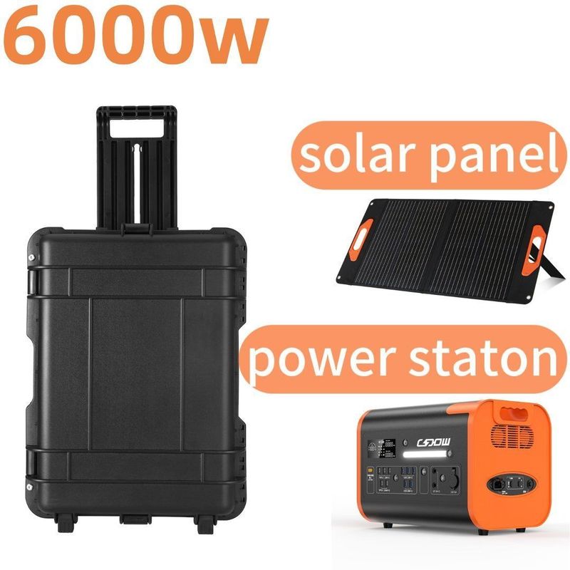 110V 220V उच्च शक्ति भंडारण 6000W आपात स्थिति के लिए आउटडोर मोबाइल पावर स्टेशन