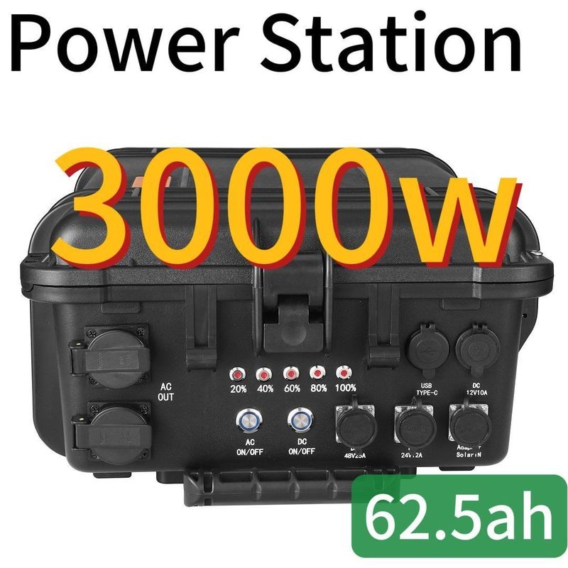 सौर ऊर्जा संचालित ड्रोन आपातकालीन 3000W 62.5ah बिजली स्टेशन CE.Un38.3 प्रमाणन के साथ