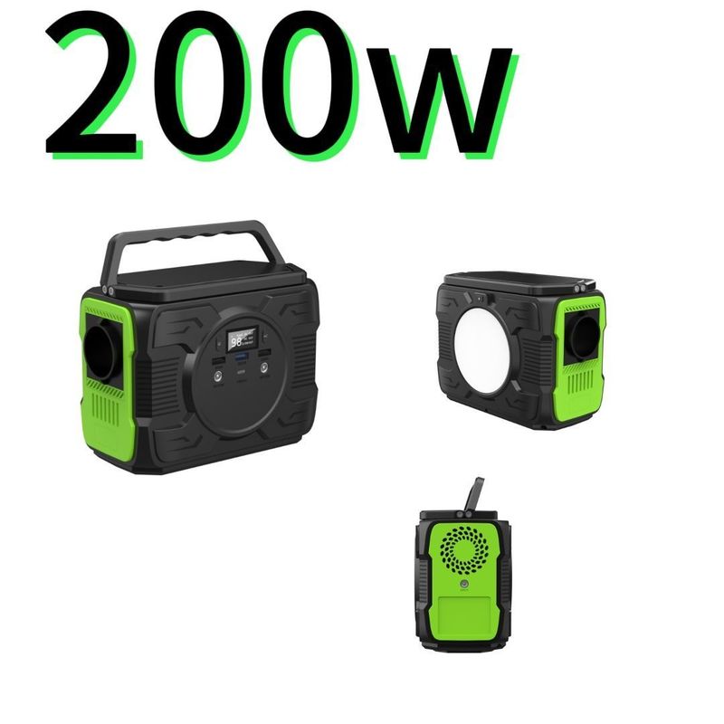 उच्च गतिशीलता पोर्टेबल सौर ऊर्जा स्टेशन 4W एलईडी प्रकाश स्थिर और 200W आउटपुट के साथ