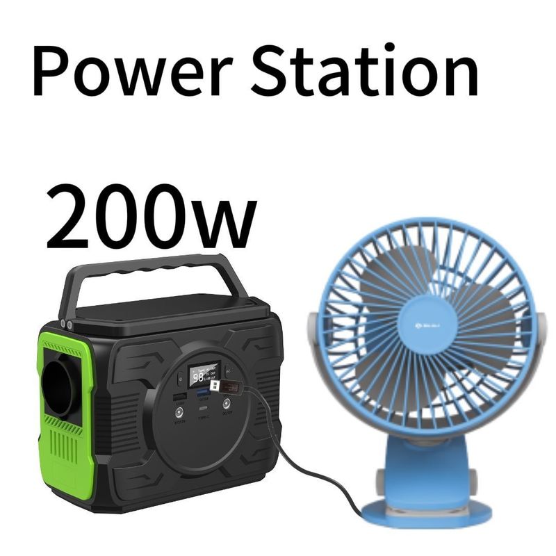 USB1/USB2 निर्यात 5V/2.1A के साथ किफायती और 200W आउटडोर मोबाइल पावर स्टेशन