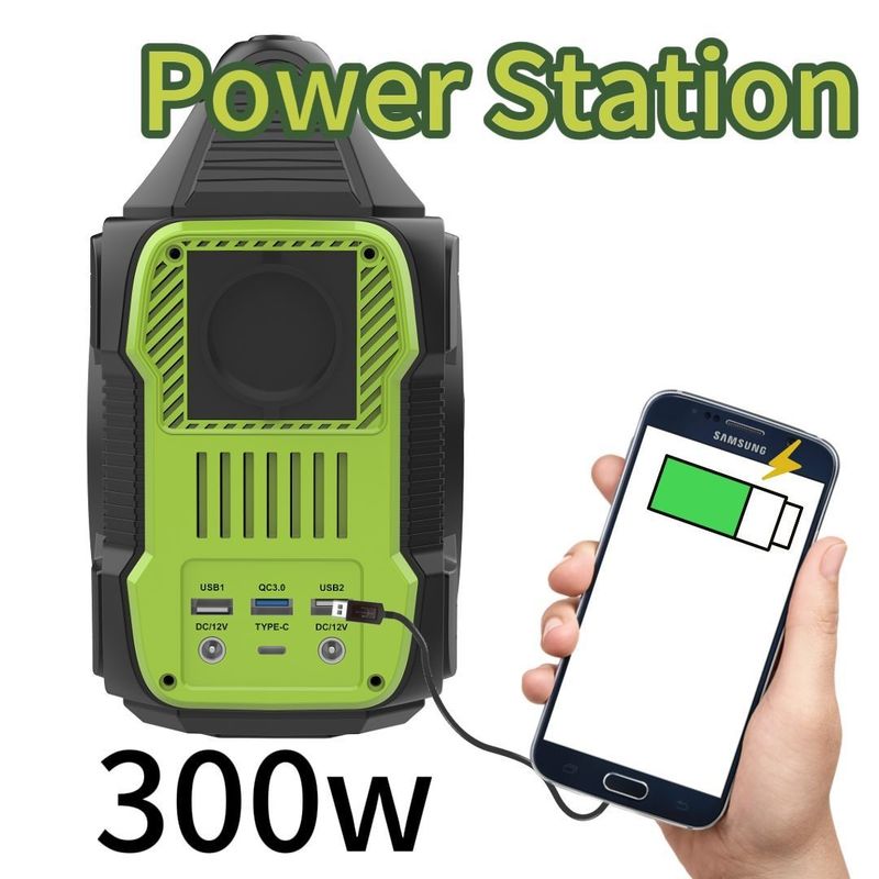 आउटडोर कैंपिंग पावर स्टेशन के लिए 300W/288wh साइलेंट पोर्टेबल इन्वर्टर जनरेटर पुनर्नवीनीकरण योग्य
