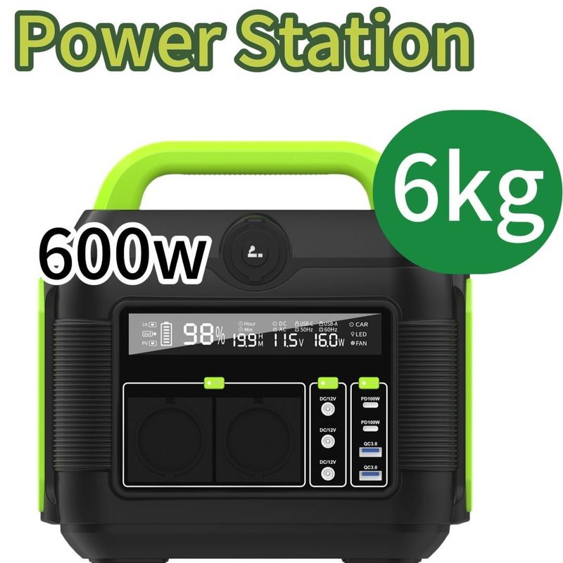 600W लिथियम बैटरी पावर सप्लाई एआईआई मार्केट के लिए यूएसबी प्रकार सी डीसी और एसी आउटपुट