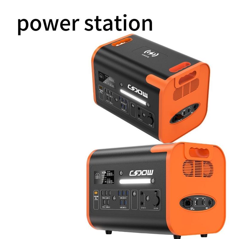 आउटडोर होम कैंपिंग पोर्टेबल पावर स्टेशन 110V/220V और 15W वायरलेस चार्जिंग के साथ