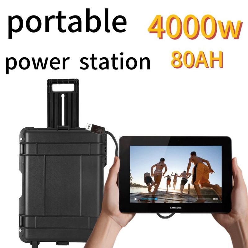 पोर्टेबल ऊर्जा समाधान के लिए 4000W80ah/UPS शुद्ध साइन वेव BMS बैटरी संचालित प्रणाली
