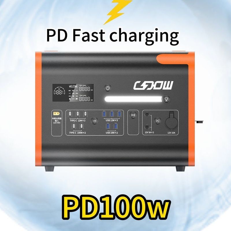 2200W पोर्टेबल एनर्जी स्टोरेज टेक्नोलॉजी कार चार्जिंग के लिए आउटडोर मोबाइल पावर स्टेशन