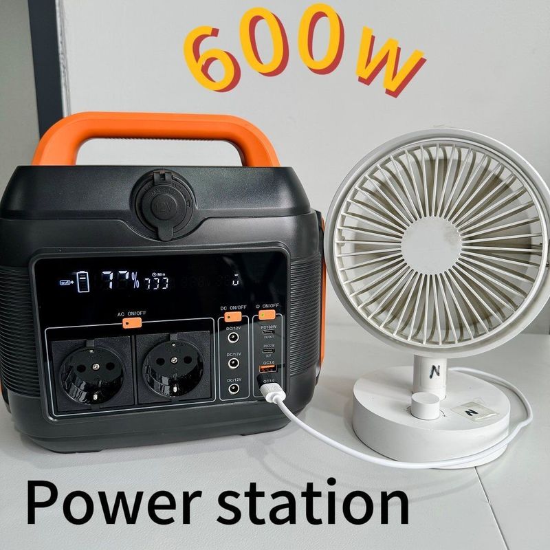 गर्म 600W/576wh एसी डीसी सी-प्रकार बैटरी बैकअप पावर आपातकालीन पोर्टेबल पावर स्टेशन