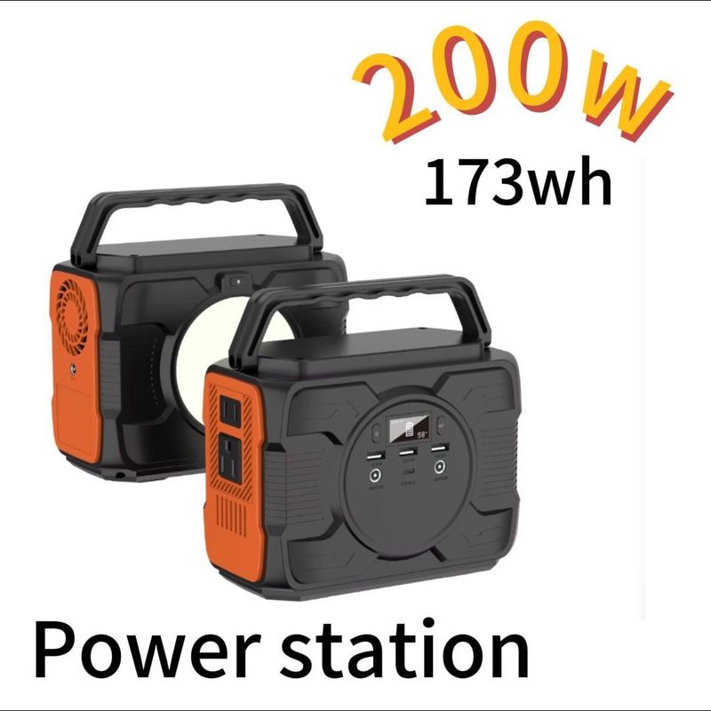 200W/173whc बैटरी बैकअप पावर आपातकालीन पोर्टेबल पावर स्टेशन सर्वश्रेष्ठ एलईडी लाइट फ्लैश