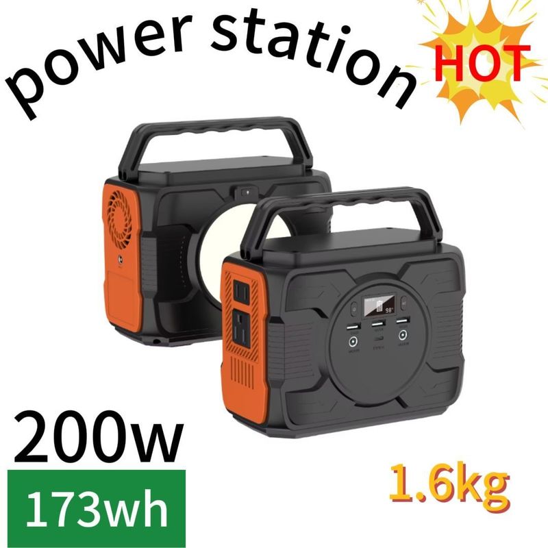 आउटडोर मोबाइल पावर पोर्टेबल पावर स्टेशन 200W/173wh क्षमता और एसी आउटपुट पावर के साथ