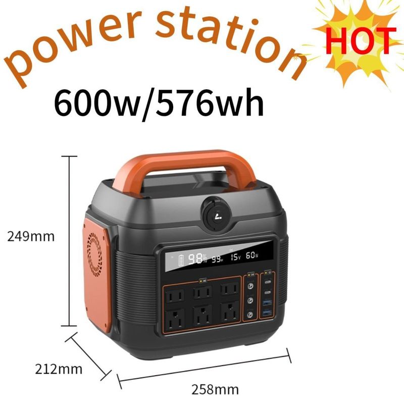 पारिवारिक आउटडोर कैंपिंग 600W सौर ऊर्जा स्टेशन बैटरी और सौर पैनल चार्जिंग के साथ