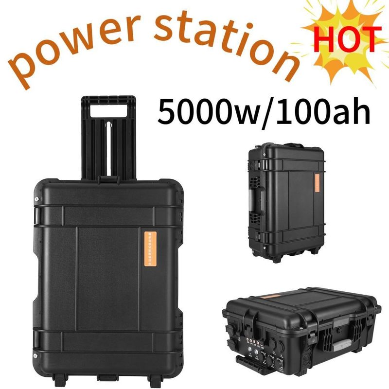 आउटडोर कैंपिंग सोलर पावर स्टेशन सभी एसी आउटपुट सॉकेट 4800wh 48V100ah परिवार के लिए
