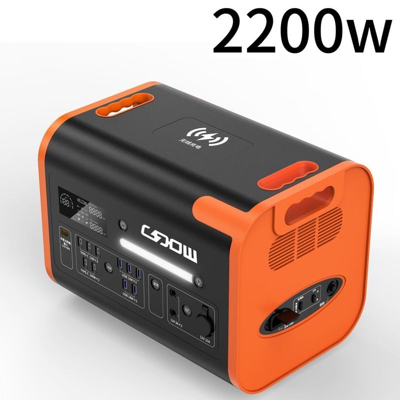 220V/110V/2200W/2400W शुद्ध सीन LiFePO4 बैकअप बैटरी आउटडोर कैम्पिंग पोर्टेबल पावर स्टेशन