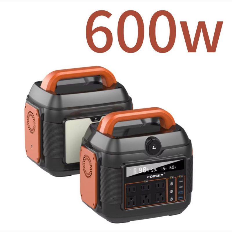 600W 300W 1200W/110V/220V पारिवारिक आपातकाल के लिए बड़ी क्षमता वाला पोर्टेबल पावर स्टेशन