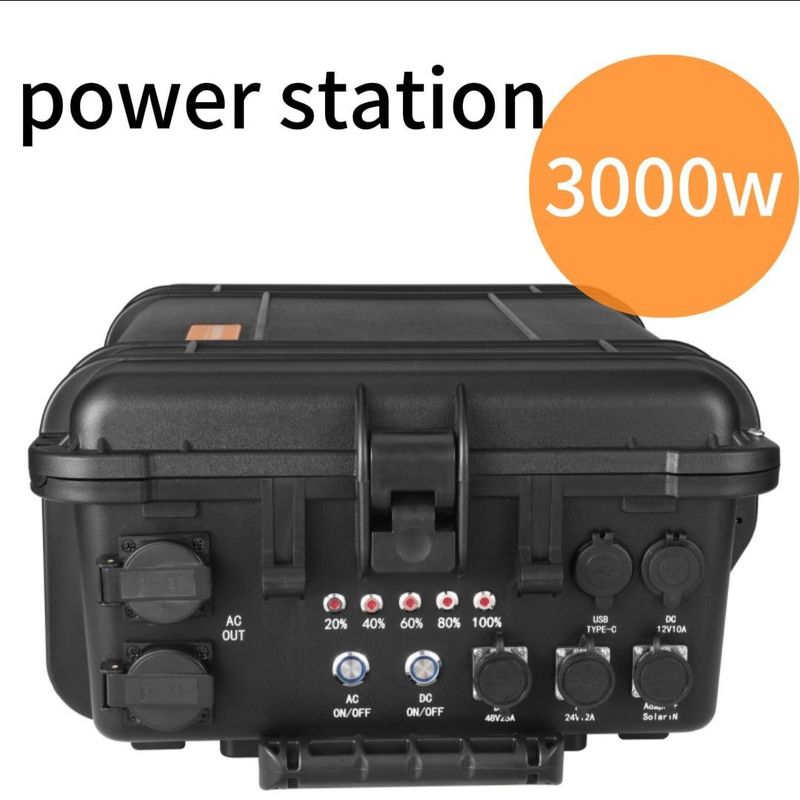 ब्लैक मल्टीफंक्शनल 3000W 3000wh आउटडोर आपातकालीन के लिए पोर्टेबल सौर ऊर्जा स्टेशन