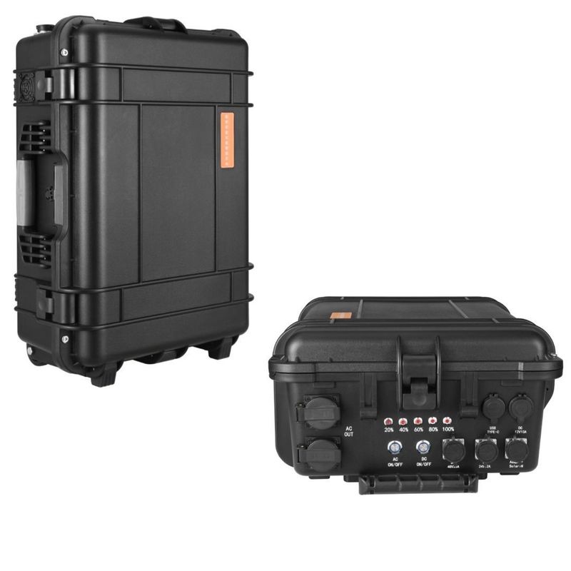 पोर्टेबल पावर स्टेशन 110V/220V/3000W/4000W/5000W ब्लैक लिथियम बैटरी आपातकालीन CE.Un38.3
