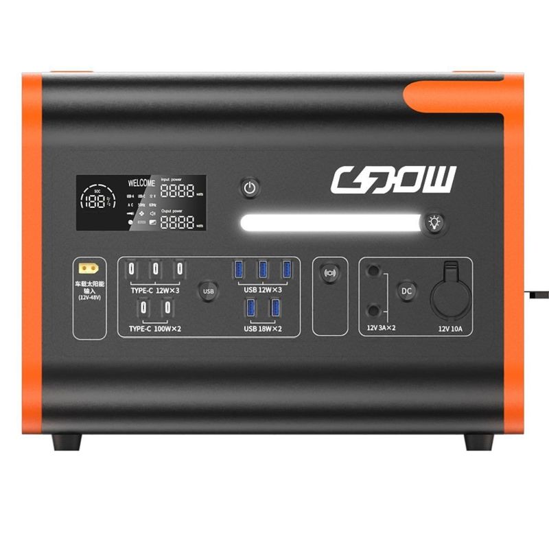 220V/40ah/2200W सौर ऊर्जा पोर्टेबल आउटडोर ऊर्जा भंडारण बिजली स्टेशन तेजी से चार्ज के साथ 1500W लिथियम बैटरी
