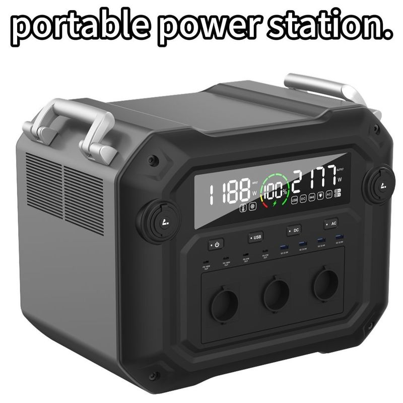 2500W AC आउटपुट पावर पोर्टेबल पावर स्टेशन Un38.3 आउटडोर यात्रा के लिए MSDS प्रमाणीकरण
