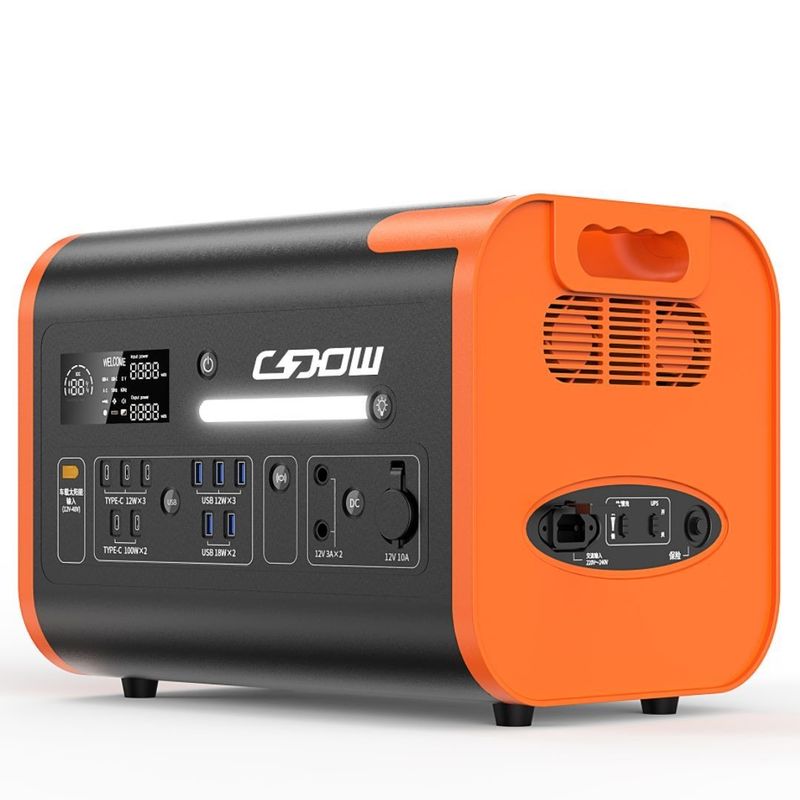 आउटडोर कैम्पिंग पोर्टेबल पावर स्टेशन 40ah/2200W के साथ तरल क्रिस्टल डिस्प्ले स्क्रीन