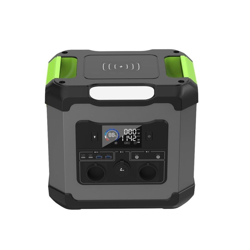 पोर्टेबल पावर स्टेशन 1500W AC आउटपुट पावर और आपातकालीन के लिए टाइप-सी2 आउटपुट 12V/2.25A