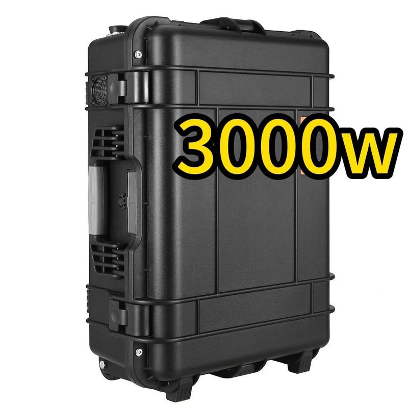 3000W/3000wh पोर्टेबल एनर्जी स्टोरेज पावर स्टेशन यात्रा के लिए एबीएस मिश्र धातु खोल सामग्री