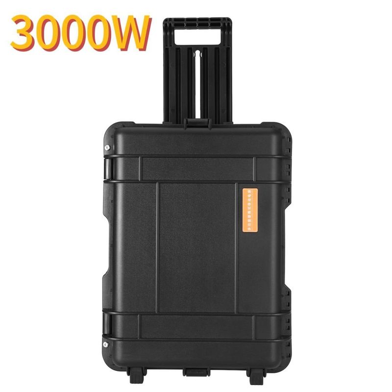 3000W काली ड्रॉबार बॉक्स पोर्टेबल सौर पवन ऊर्जा स्टेशन 2kw LiFePO4 लिथियम बैटरी