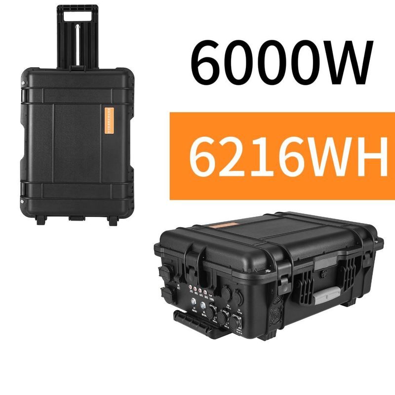 ODM/OEM ABS मिश्र धातु खोल सामग्री 6000W/6216wh घर के लिए आउटडोर के लिए LiFePO4 सौर जनरेटर