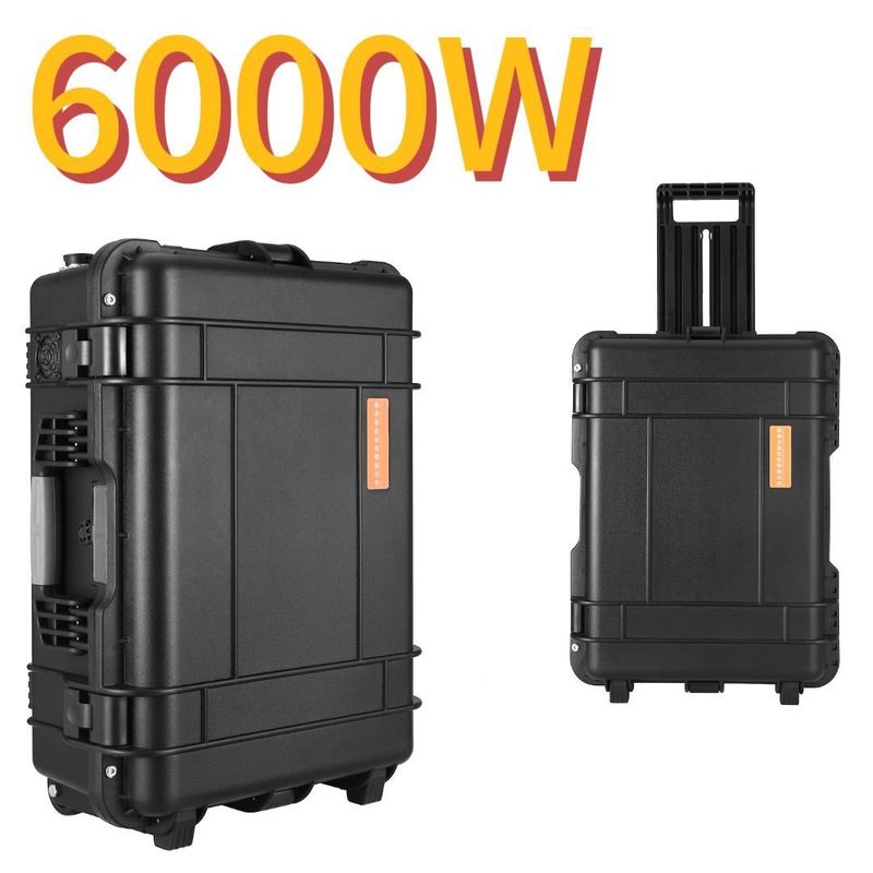दक्षिण अमेरिका के बाजारों के लिए 6000W बड़ी क्षमता वाले लिथियम बैटरी पोर्टेबल पावर स्टेशन