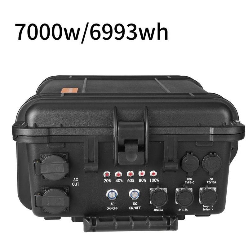 शेल सामग्री ABS मिश्र धातु पोर्टेबल सौर ऊर्जा स्टेशन 3000W/5000W/7000W 4000W आउटडोर के लिए