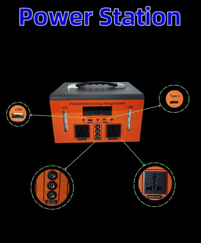 प्रत्यक्ष बिक्री 500W आउटडोर कैंपिंग पोर्टेबल पावर स्टेशन इनपुट वोल्टेज डीसी एडाप्टर