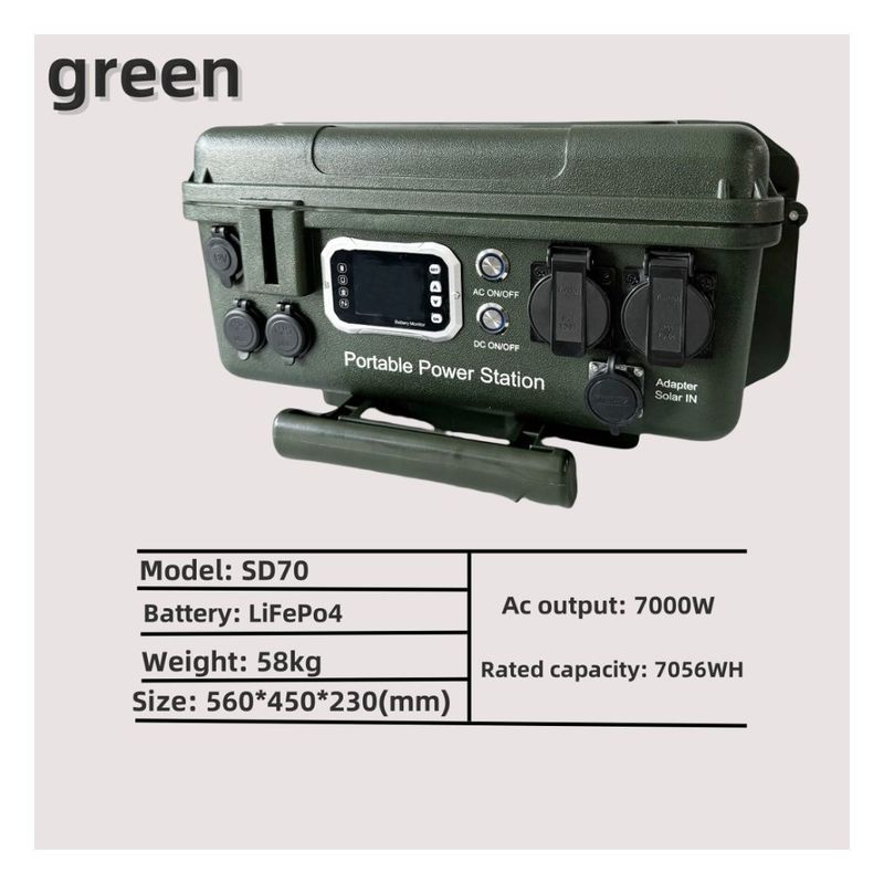 एसी आउटपुट सॉकेट EU/Jp/Us/Za/UK/Au मल्टी-स्केन चार्जिंग के लिए 7000W पोर्टेबल पावर स्टेशन
