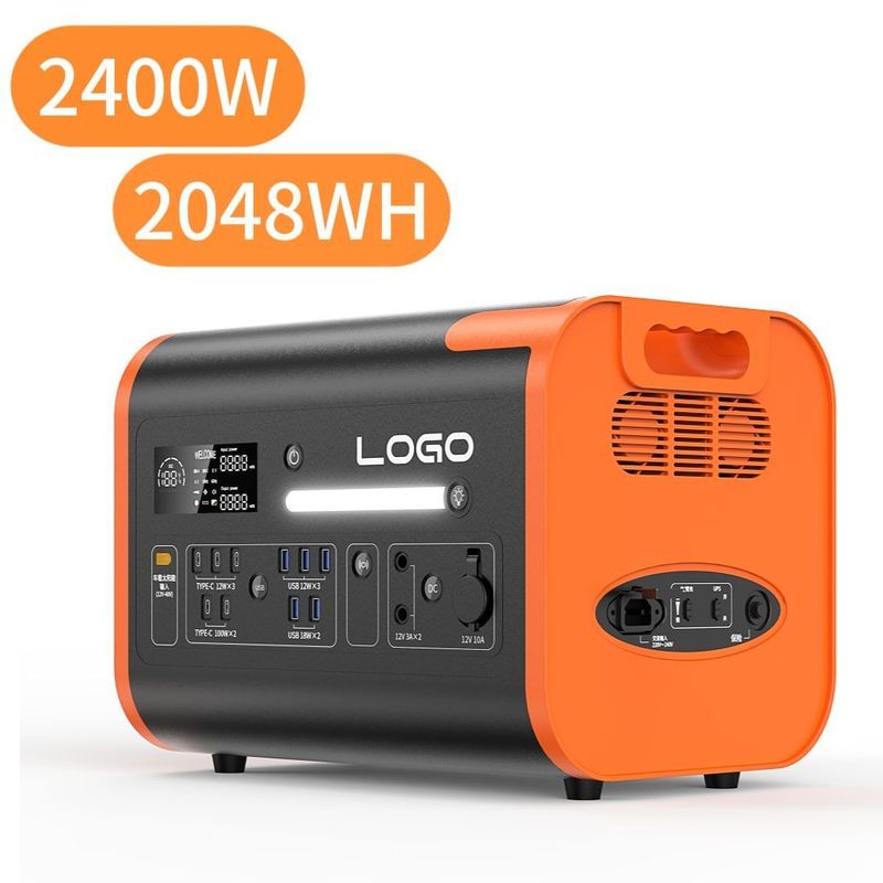 2400W/2048wh/LiFePO4 आउटडोर अधिभार संरक्षण कार्य के लिए पोर्टेबल सौर जनरेटर